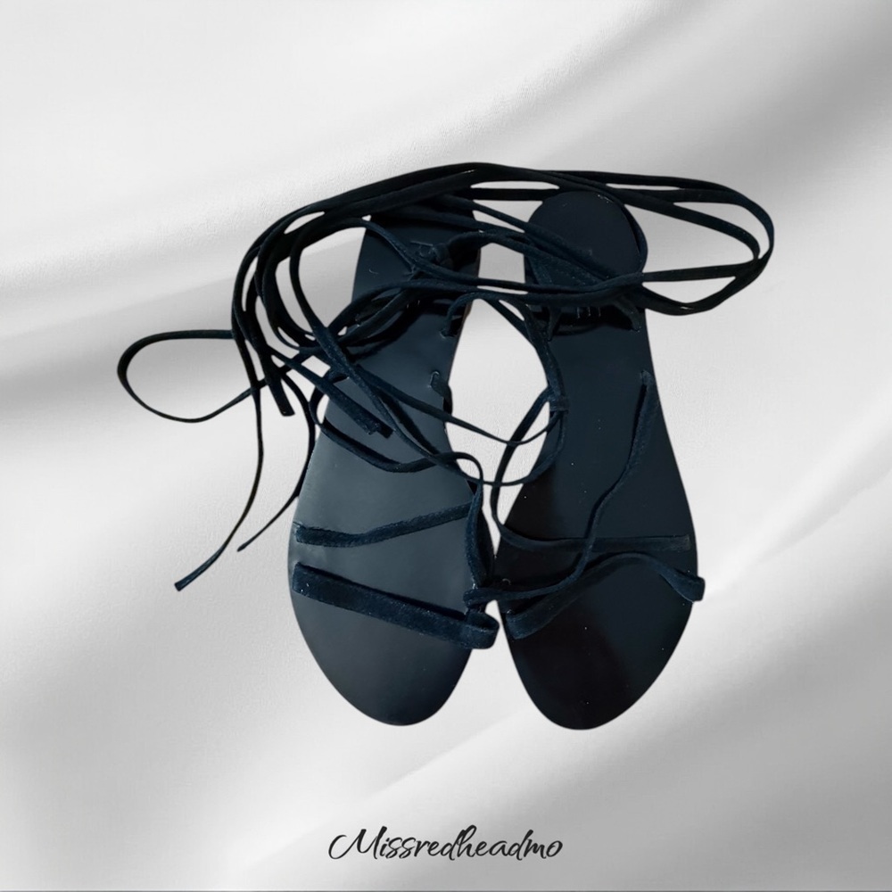 Raye Gladiator Black Sandals